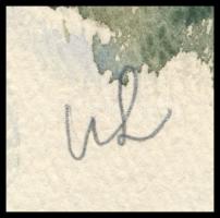 Ujváry Lajos (1925-2006): Arckép. Akvarell, papír, jelzett. 18,5×15 cm