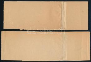 1872 2 db 2kr díjjegyes címszalag, az egyik használatlan