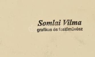Somlai Vilma (1938-2007): Színes csendélet. Akvarell, papír, a hátoldalán a művész pecsétjével jelze...