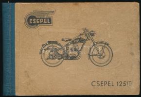 cca 1950 Csepel 125/T motorkerékpár használati és kezelési utasítása, ábrákkal, 144p