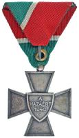 1940. "Nemzetvédelmi Kereszt" ezüstözött bronz kitüntetés mellszalagon + "Nemzetvédel...