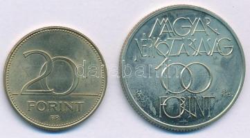 1985. 100Ft Cu-Ni "Kulturális Fórum" + 2003. 20Ft "Deák" T:AU patina