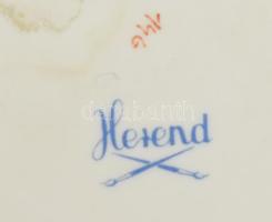 Herendi csipkebogyó mintás tálka d: 10 cm + Schumann ékszeres tálka d: 9,5 cm, jelzett, kopással