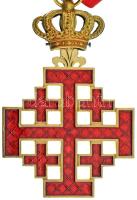 DN "Szent Sír Rend Középkeresztje" aranyozott, zománcozott fém kitüntetés nyakszalagon T:U...