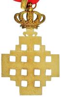 DN "Szent Sír Rend Középkeresztje" aranyozott, zománcozott fém kitüntetés nyakszalagon T:U...