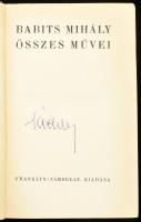 Babits Mihály összes művei. Sajtó alá rendezte: Török Sophie. A címlapon Kéthly névbejegyzéssel. [Feltehetőleg Kéthly Anna (1889-1976) politikus névbejegyzése.] Bp., én., Franklin. Kiadói kopott félvászon-kötés, kopott borítóval, sérült gerinccel, kissé laza fűzéssel. A borító belső oldalán &quot;A rombadőlt és újjászületett Franklin Társulat Kiadványa 70. sz.&quot; címkével.