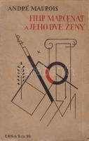 Maurois, André: Filip Marcenat a jeho dve ženy. (Climats.) Preložili Maňa Hlavajová a Fedor Jesenský. [Turócszentmárton], 1930. Naklámod vydavatelstva Časopisu Živeny (Tlačou kníhtlačiarskeho úč. spolku v. Turčianskom Sv. Martine). 275 + [1] p. Első szlovák kiadás. A két világháború közti francia sikerszerző, André Maurois ,,Climats" című társadalmi regényének (Paris, 1923) első szlovák fordítása, a kiadói fedőborítón Ľudovít Fulla grafikus avantgárd rajzával. Ľudovít Fulla (1902-1980) festő és grafikus a szlovák modernizmus meghatározó alakja, az egyetlen, szlovák nyelven fogalmazott avantgárd képzőművészeti kiáltvány társszerzője. Példányunkből kétszer négy levél kijár. Fűzve, színes, avantgárd kiadói borítóban. Körbevágatlan, jó példány.