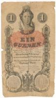 1858. 1G vízjeles papíron T:G ragasztott Austrian Empire 1858. 1 Gulden with watermark C:G taped Kodnar 91a, Adamo G87