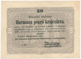 1849. 30kr Kossuth bankó, q.wx. T:F szép papír Adamo G103