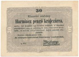 1849. 30kr "Kossuth bankó", "q.wx." T:F szép papír Adamo G103