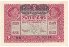 1917. 2K zöld "DEUTSCHÖSTERREICH" felülbélyegzéssel T:F szép papír
