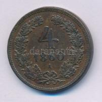 Ausztria 1860A 4kr Cu T:XF kis ph. Austria 1860A 4 Kreuzer Cu C:XF small edge error Krause KM#2194