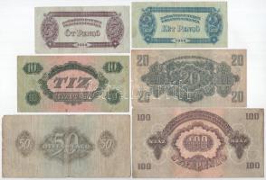 1944. 2P + 5P + 10P + 20P + 50P + 100P "A Vöröshadsereg Parancsnoksága" T:F,VG