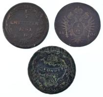1777S 1/2kr Cu "Mária Terézia" + 1781B 1/2kr Cu "II. József" + 1800A 1/2kr Cu &q...