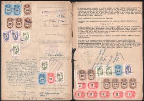 1945 utáni időszakból 57 db okmány illetékbélyegekkel, benne érdekességek