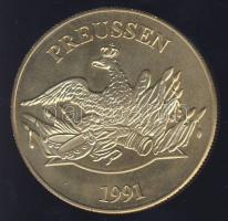 Németország 1991. "Poroszország - Barikádfelkelés" aranyozott CuNi emlékérem (40mm) tanúsí...