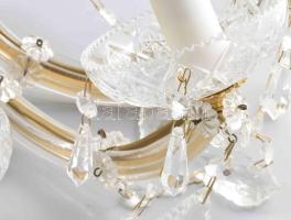 Ötágú falikar, csiszolt üveg prizmákkal, 35x40x30 cm