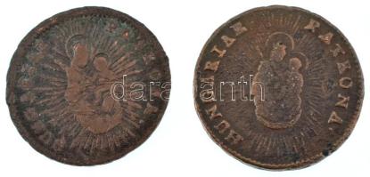 1763-1767. Rézdénár "Mária Terézia / zárt korona" (2xklf) T:VF,F  Huszár: 1756., 1757., Unger III.: 1278., 1279.