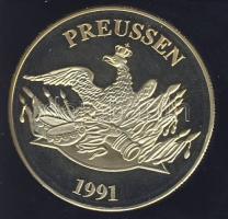 Németország 1991. "Preussen - Immanuel Kant" aranyozott Cu-Ni emlékérem tanúsítvánnyal T:P...