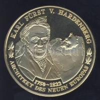 Németország 1991. "Preussen - V. Károly" aranyozott Cu-Ni emlékérem tanúsítvánnyal T:PP