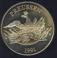 Németország 1991. "Preussen - Charite Barmherzigkeit" aranyozott Cu-Ni emlékérem tanúsítvá...