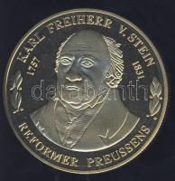 Németország 1991. "Preussen - Karl Freiherr von Stein" aranyozott Cu-Ni emlékérem tanúsítvánnyal T:PP