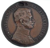 1917. &quot;Károly Bronz Vitézségi Érem&quot; bronz kitüntetés mellszalag nélkül és fül nélkül. Szign.: Kautsch T:VF ütésnyomok, ph. Hungary 1917. &quot;Bronze Gallantry Medal&quot; bronze decoration without ribbon and ear. Sign.: Kautsch C:VF ding, edge error NMK.: 310.