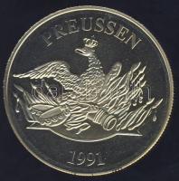 Németország 1991. "Preussen - Karl Freiherr von Stein" aranyozott Cu-Ni emlékérem tanúsítv...