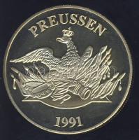 Németország 1991. "Preussen - Gerhard von Scharnhorst" aranyozott Cu-Ni emlékérem tanúsítv...