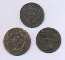 Olasz Államok / Gorizia 1769H 1s Cu + 1788K 1s Cu + 1799K 2s Cu T:F,VG patina
Italian States / Gori...
