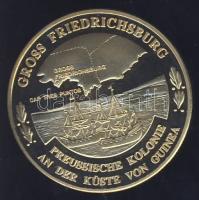 Németország 1991. "Preussen - Gross Friedrichsburg" aranyozott Cu-Ni emlékérem tanúsítvánnyal T:PP