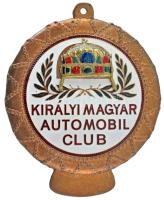 ~1990. &quot;Királyi Magyar Automobil Club&quot; aranyozott, zománcozott bronz felcsavarozható autójelvény (85x102mm) T:UNC