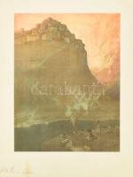 Abel Pann (1883-1963), 2 db mű: Ábrahám és Lót elválnal valamint cím nélkül. Színes ofszet nyomat, papír, mindkettő jelzett, mindkét lap alján kisebb szakadással és folttal, 26×20 és 23x20 cm