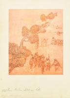 Abel Pann (1883-1963), 2 db mű: Ábrahám és Lót elválnal valamint cím nélkül. Színes ofszet nyomat, p...