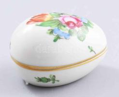 Herend kézzel festett tojás bonbonier. Jelzett, hibátlan, h: 7,5 cm