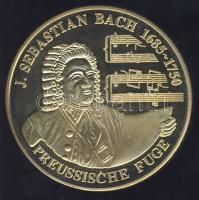 Németország 1991. "Preussen - Johann Sebastian Bach" aranyozott Cu-Ni emlékérem tanúsítvánnyal T:PP