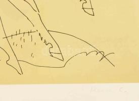 Reich Károly (1922-1988): Vidám szüret I. Szitanyomat, papír, jelzett, számozott (14/100), üvegezett...