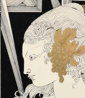 Szász Endre (1926-2003): Hölgy portré. Szitanyomat, papír, jelzett, számozott (68/100), üvegezett fa...