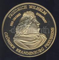 Németország 1991. "Preussen - IV. Frigyes Vilmos" aranyozott Cu-Ni emlékérem tanúsítvánnyal T:PP
