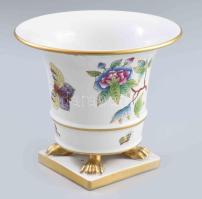 Herendi Viktória mintás körmös váza, jelzett, hibátlan, m: 13 cm