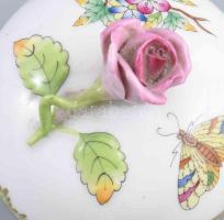 Herendi Viktória mintás bonbonier, alja repedt, m: 8 cm
