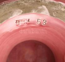 Schütz Cilli 6 részes szecessziós kínáló szett. Talpas kínáló + 5 darab tányér, közte sérült, repedt...