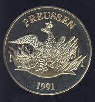 Németország 1991. "Preussen - I. Vilmos" aranyozott Cu-Ni emlékérem T:PP