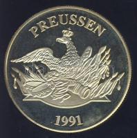 Németország 1991. "Preussen - Pour Le Merite rend" aranyozott Cu-Ni emlékérem T:PP