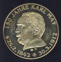 Németország 1992. "Karl May - Kékesvörös Matuzsálem" aranyozott Cu-Ni emlékérem tanúsítvánnyal T:PP