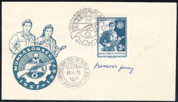 1967 Évfordulók - Események (V.) Munkásőrség 2Ft FDC-n a tervező, Bokros Ferenc aláírásával