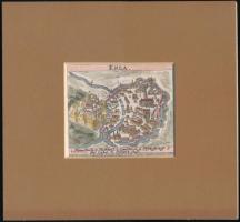 1685 Eger (Erla), színezett rézmetszet, papír, In: Krekwitz, Georg: Totius Regni Hungariae superioris & inferioris accurata Descriptio. Franckfurt und Nürnberg, 1685. Verlegts Leonhard Loschge, paszpartuban, 7x9 cm, paszpartu: 17x19 cm