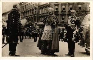 1938 Budapest, Szent Év, Eugenio Pacelli bíboros (a későbbi XII. Piusz pápa) és Horthy kormányzó