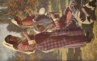 Bulgarian ladies spinning yarn s: A. Mitov