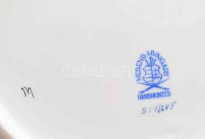 Herendi Viktória mintás süteményes készlet. Kínáló + 6 db tál. Inda fogókkal. Jelzett, hibátlan, d: ...